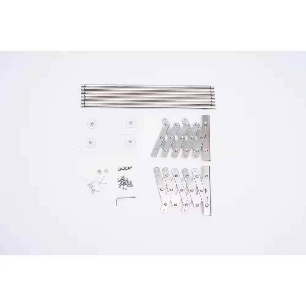 31.5 In. X 5.7 In. Silver Stainless Steel Folding Telescopic Towel Rack Garment Rack
