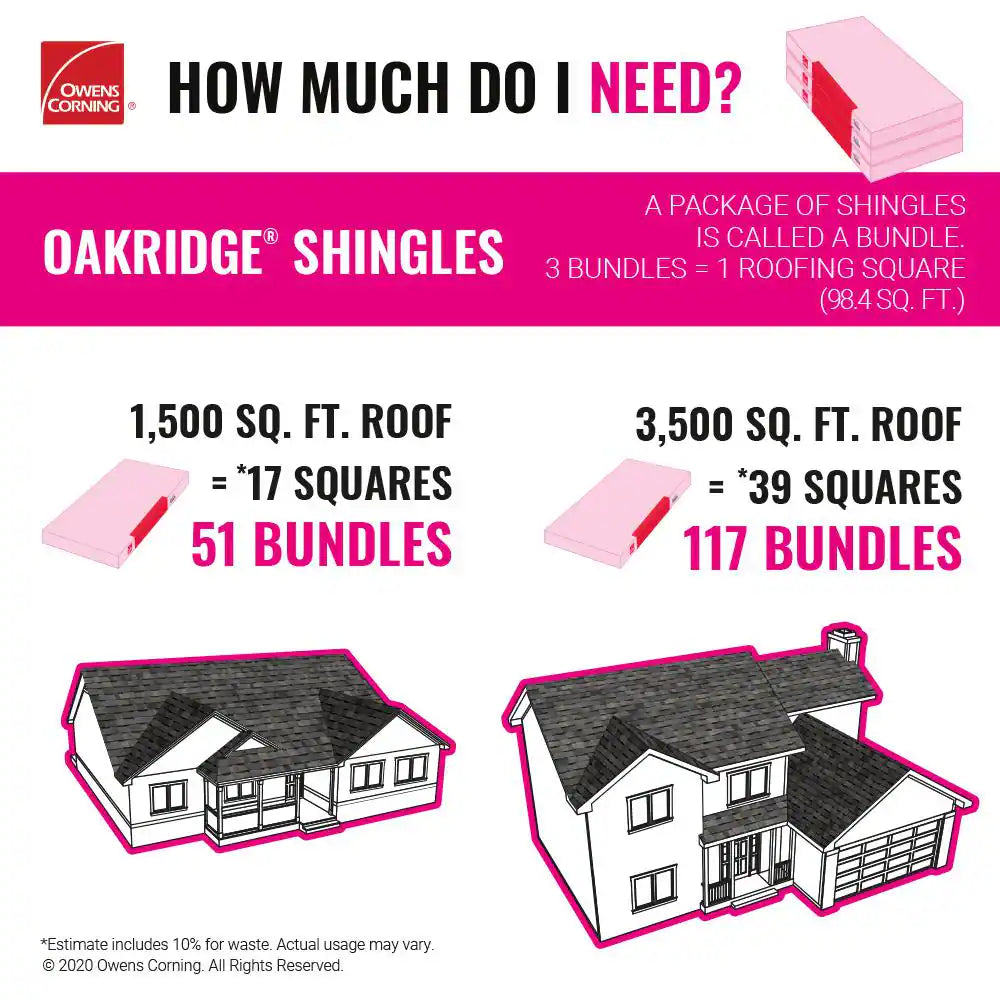 Oakridge Onyx Black Laminate Architectural Roofing Shingles (32.8 Sq. Ft. per Bundle)