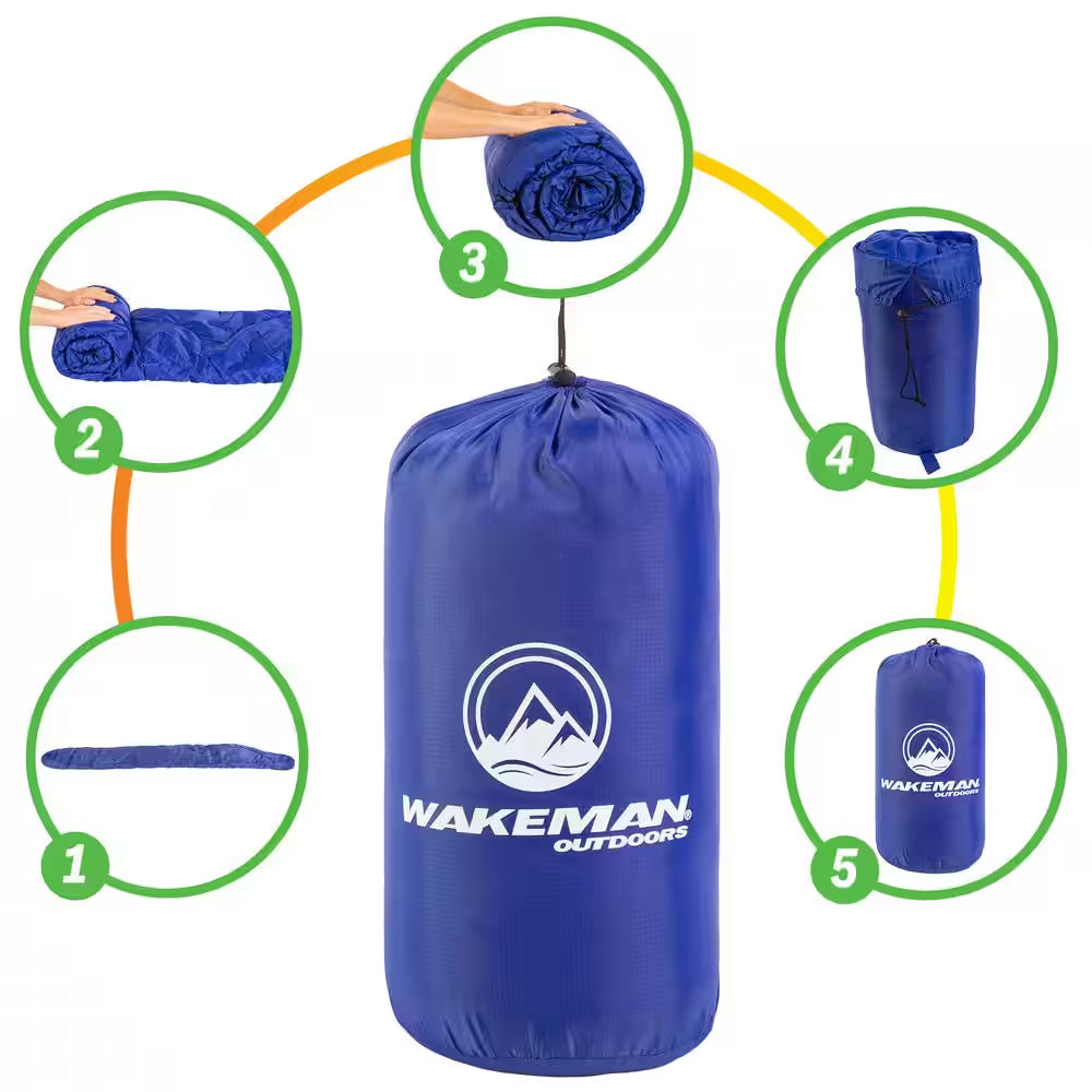 Mummy Sleeping Bag 83 In. L X 28 In. W, Water-Resistant Adult Cold Weather Sleeping Bag Rated to 10°F (Blue)