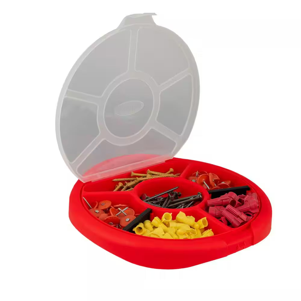 12.25 In. 5 Gal. Bucket Plastic Seat Lid Small Parts Organizer in Red