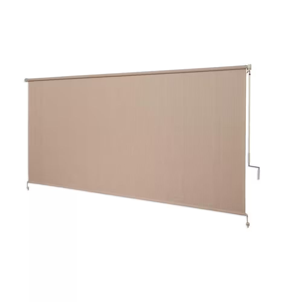 Camel Cordless UV Blocking Fade Resistant Fabric Exterior Roller Shade 120 In. W X 72 In. L