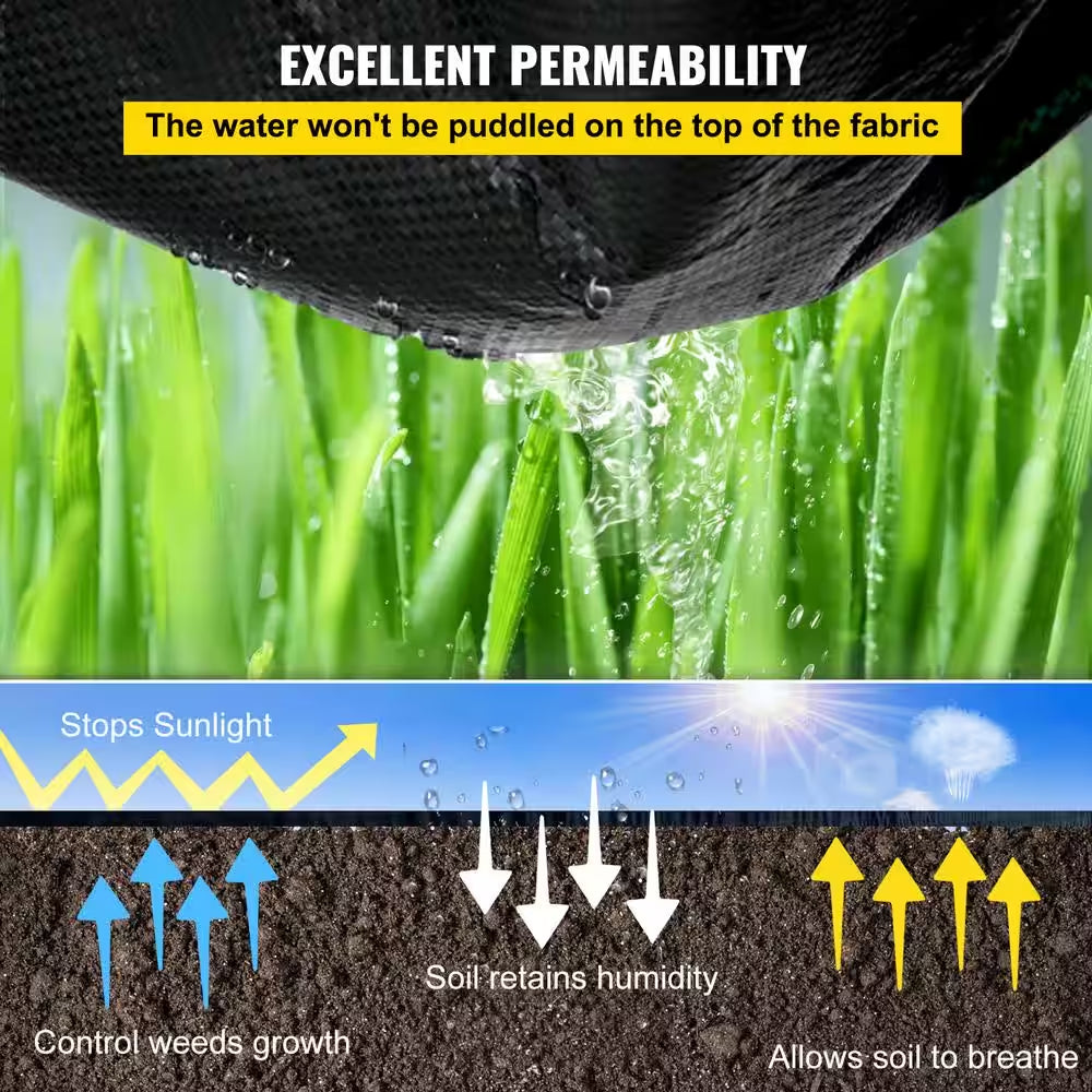 Weed Barrier Fabric Heavy Duty 3 Ft.X300Ft. Woven Weed Blocker Gardening Mat 3.2OZ Garden Geotextile Weed Control Fabric