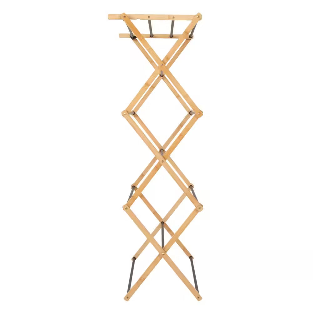 Black 39.37 In. X 14.17 In. X 23.62 In. Bamboo Free Standing Folding Drying Rack
