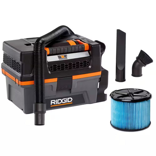 3 Gal. 18V Cordless Handheld NXT Shop Vacuum HD0318 Wet Dry Vac (Vac Only) with Filter, Expandable Hose and Accessories