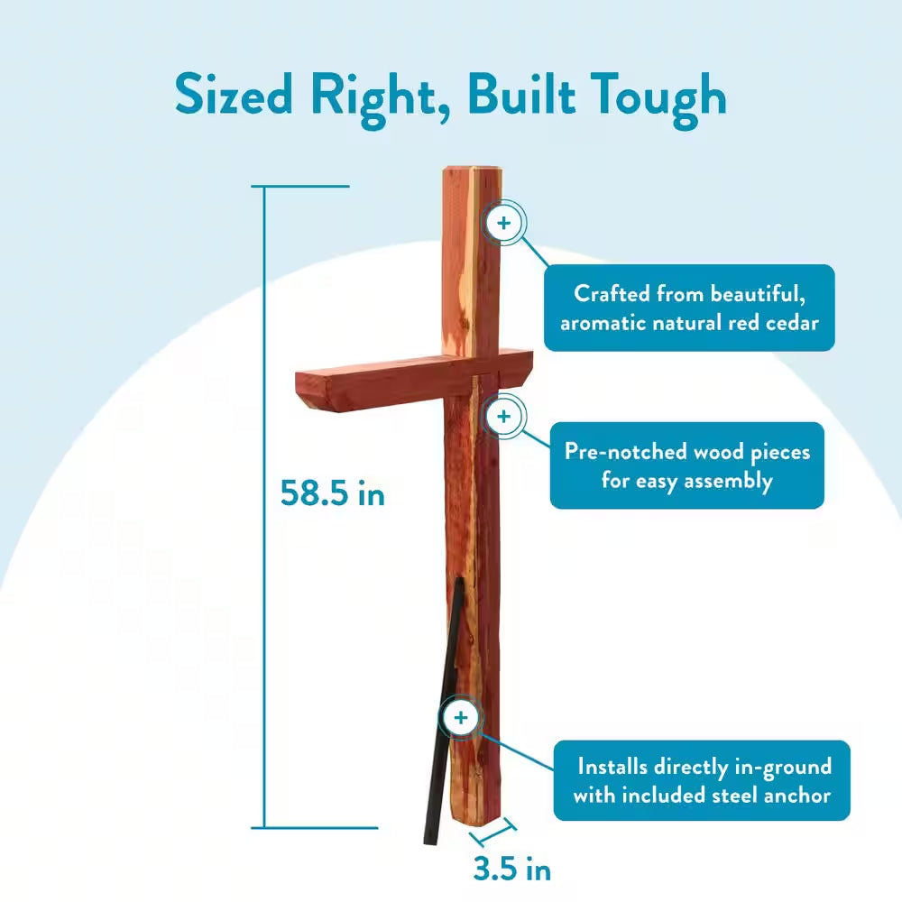 Cedar Deluxe, Drive-In, Crossarm, Mailbox Post Kit, Natural