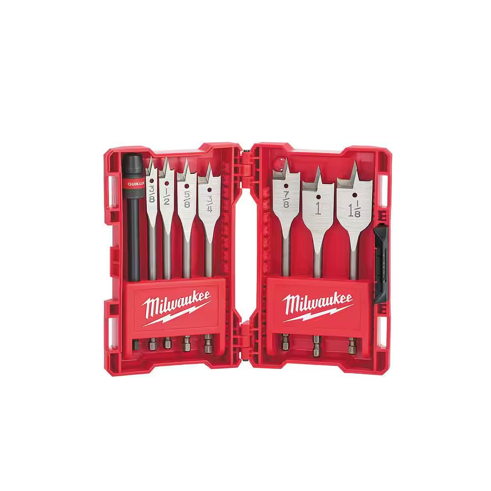 High Speed Wood Spade Bit Set (8-Piece)
