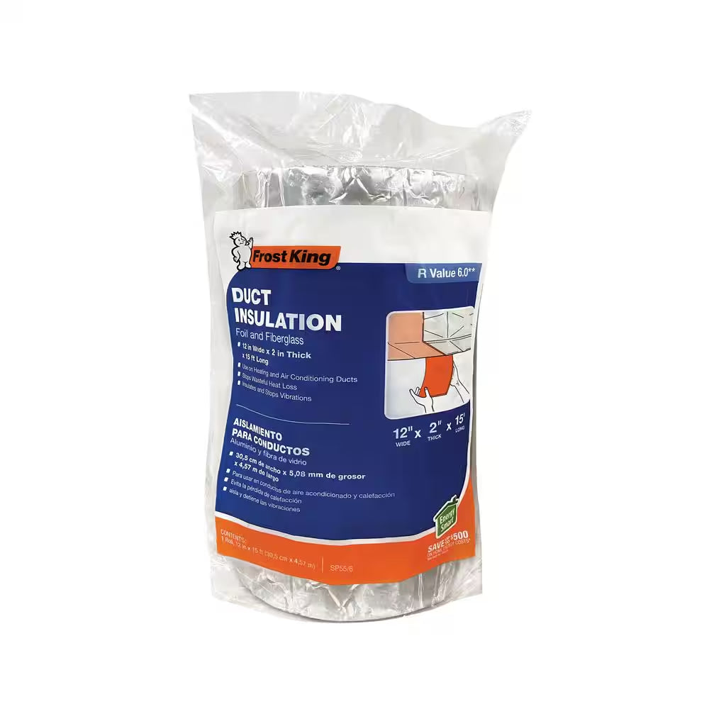 12 In. X 15 Ft. Foil and Fiberglass Duct Insulation