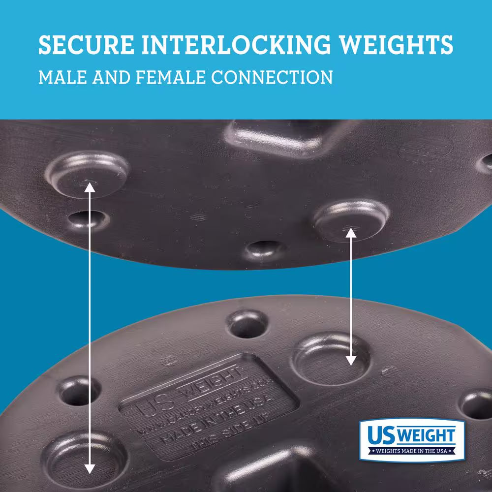40 Lbs. Black US Weight Canopy Weight Plates with Carry Strap (Set of 4)