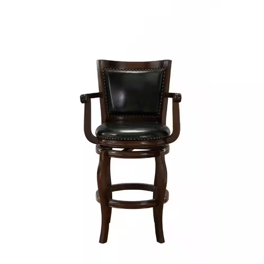Jones 45 In. H Cappuccino High Back Wood 29 In. Barstool