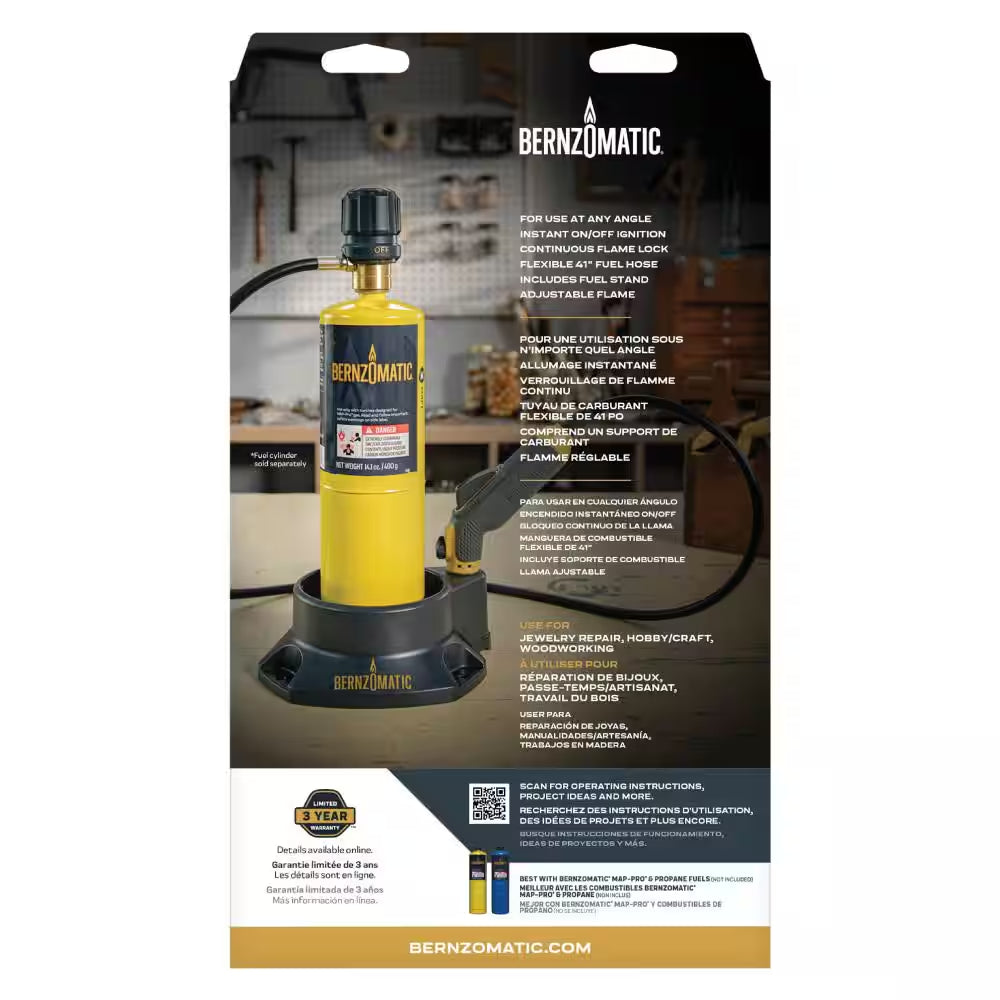 Firepoint Creator Tool Compatible W/Map-Pro Gas and Propane Gas with 41In Flexible Extended Hose and Fuel Cylinder Stand