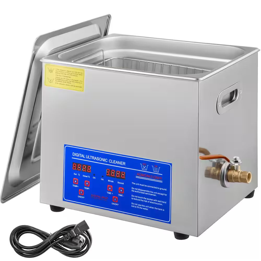 Ultrasonic Machine 10L Ultrasonic Cleaning Machine 40 KHZ with Digital Timer and Heater Professional