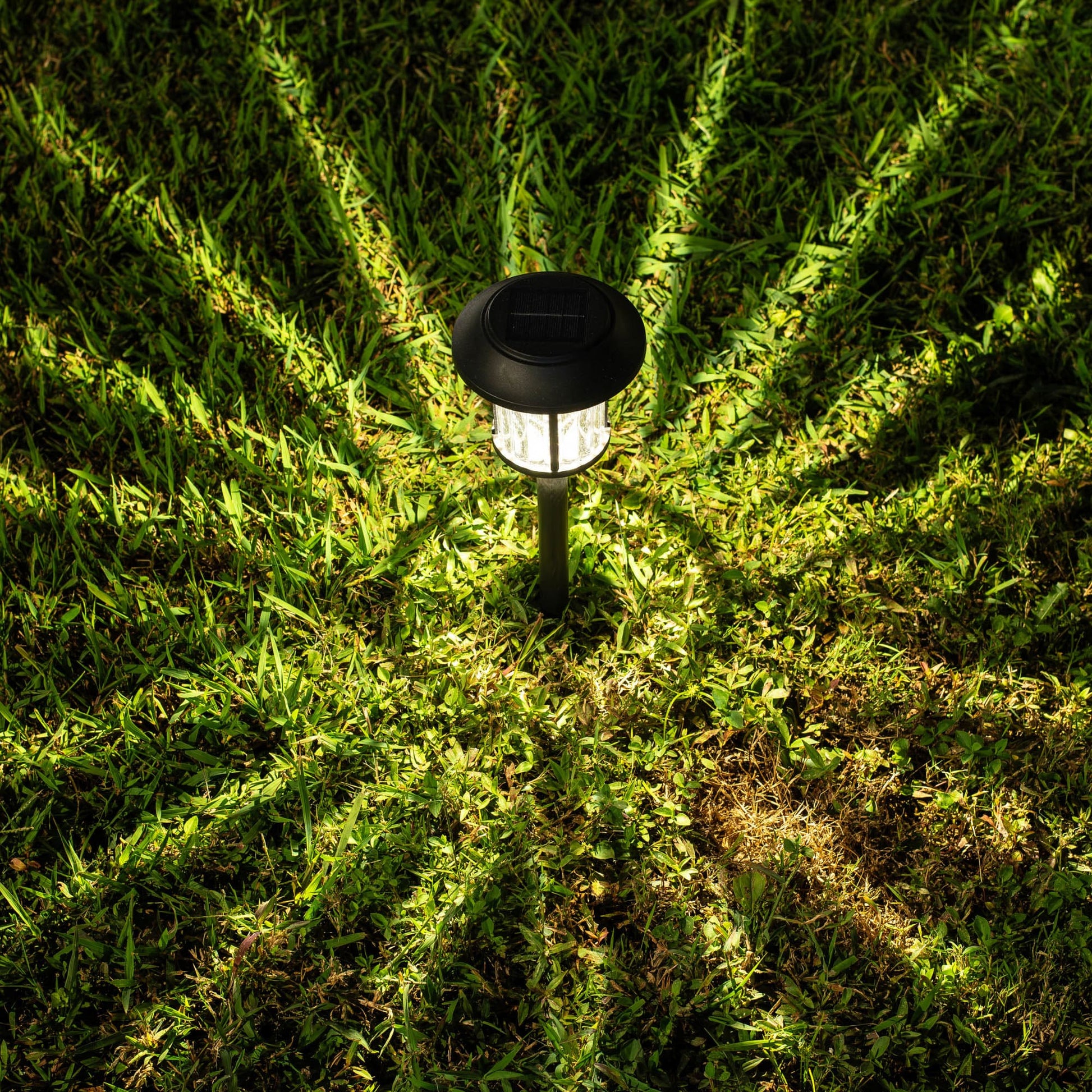 6 -Pack 10 -Lumens Matte Black Solar LED Outdoor Path Light Kit with Dusk-To-Dawn Sensor 3000-K