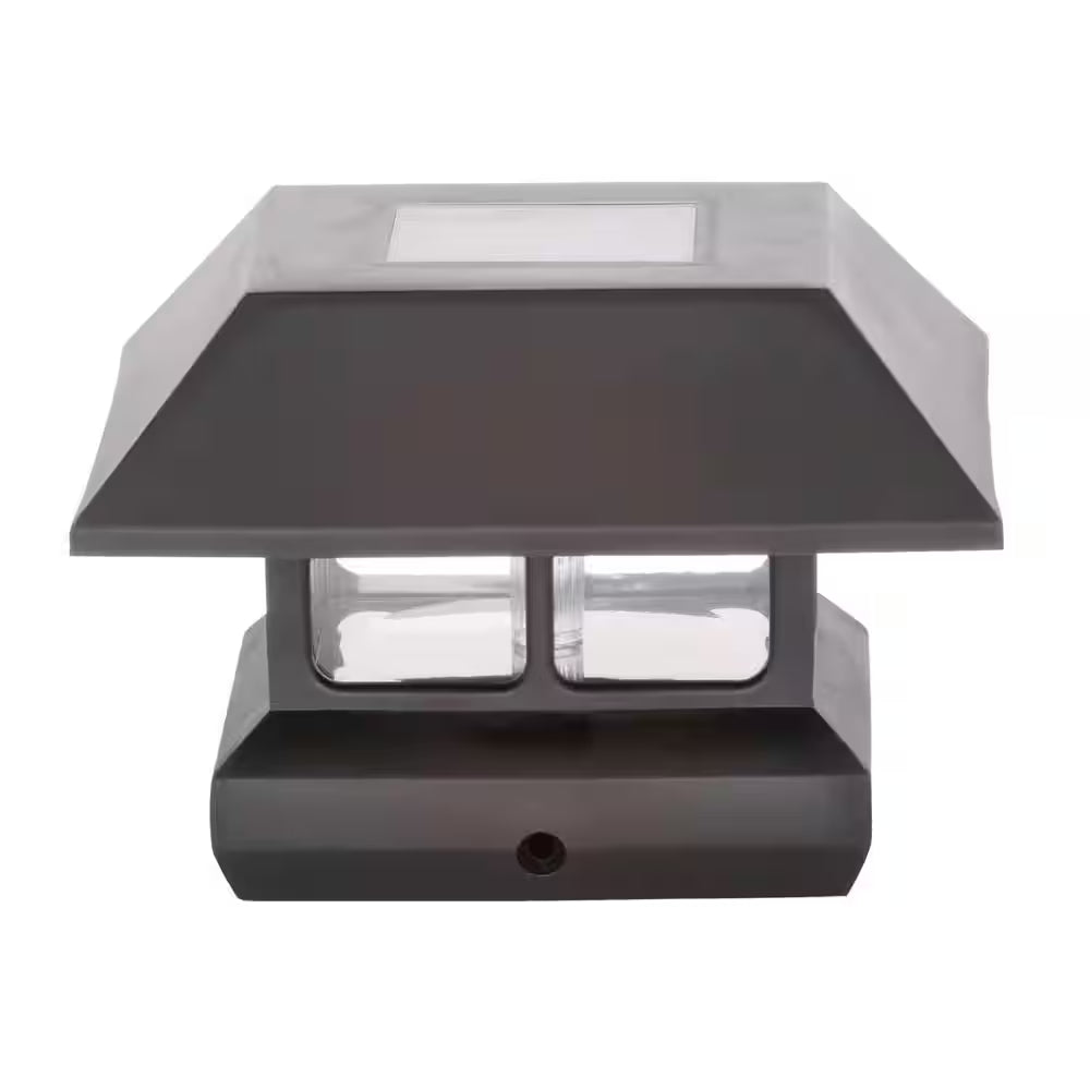 4 In. X 4 In. (3.5 X 3.5 Post Size) 7 Lumens Black Plastic Solar Post Cap