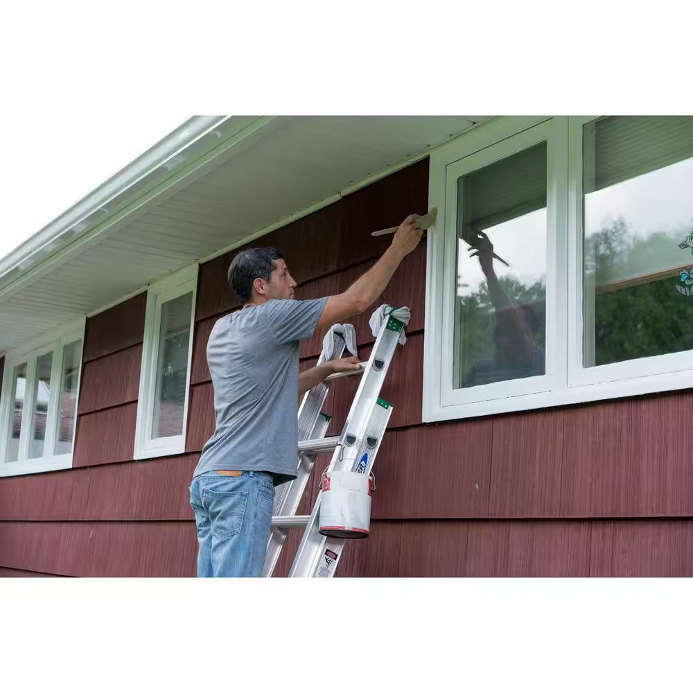16 Ft. Aluminum Extension Ladder (15 Ft. Reach Height) with 225 Lb. Load Capacity Type II Duty Rating