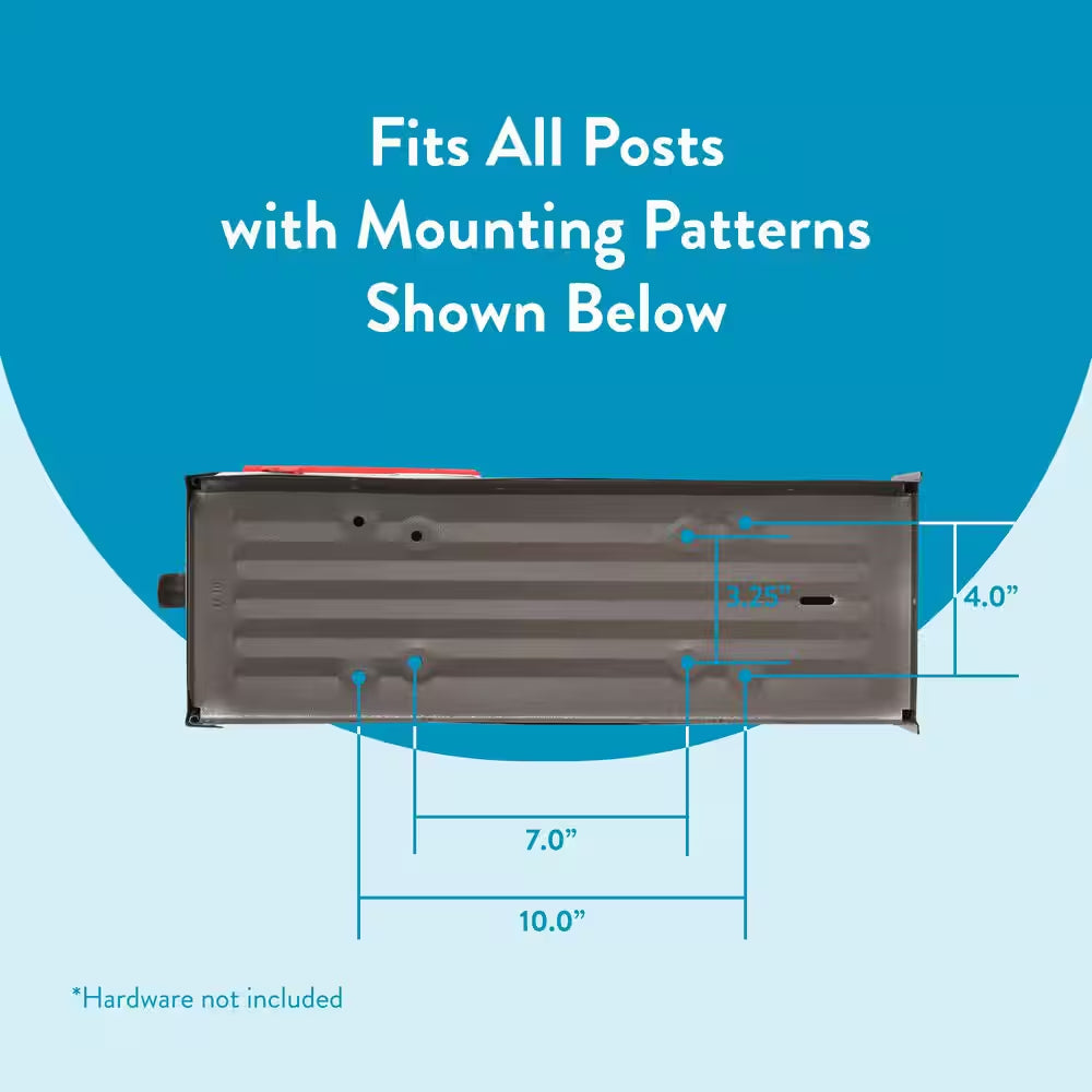 Elite Bronze, Medium, Steel, Post Mount Mailbox