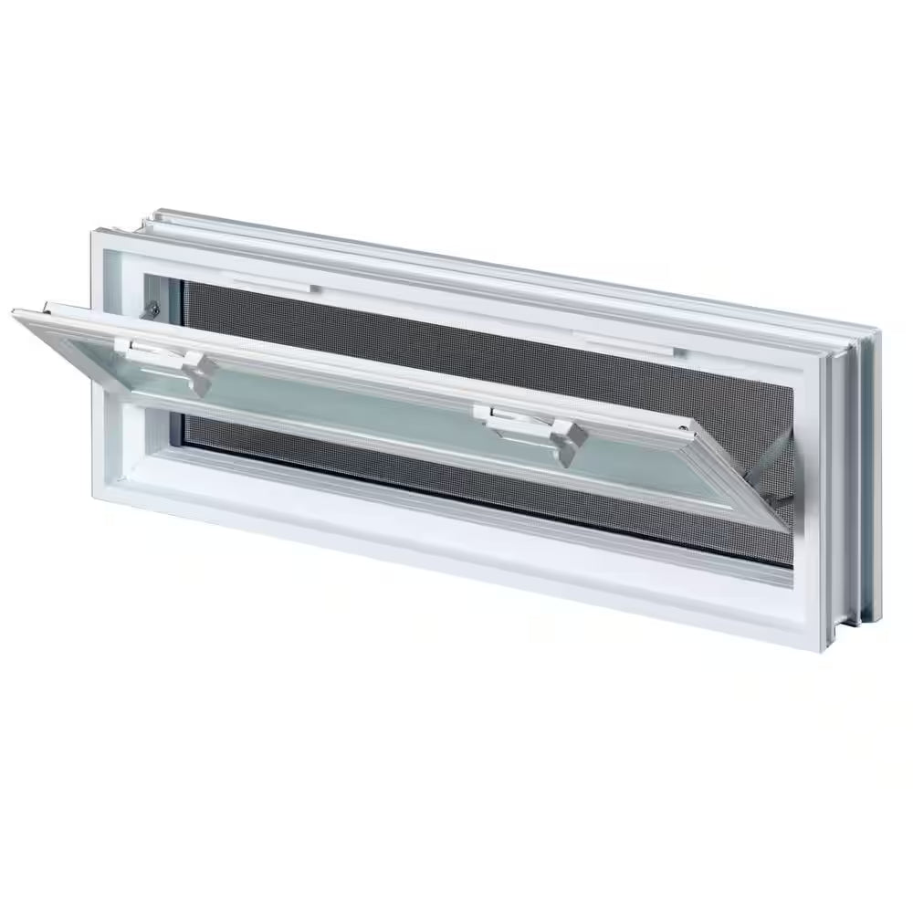 3 In. Thick Series 24 In. X 8 In. X 3 In. Hopper Vent for Glass Block Windows (Actual 23.25 In. X 7.75 In. X 3.12 In.)