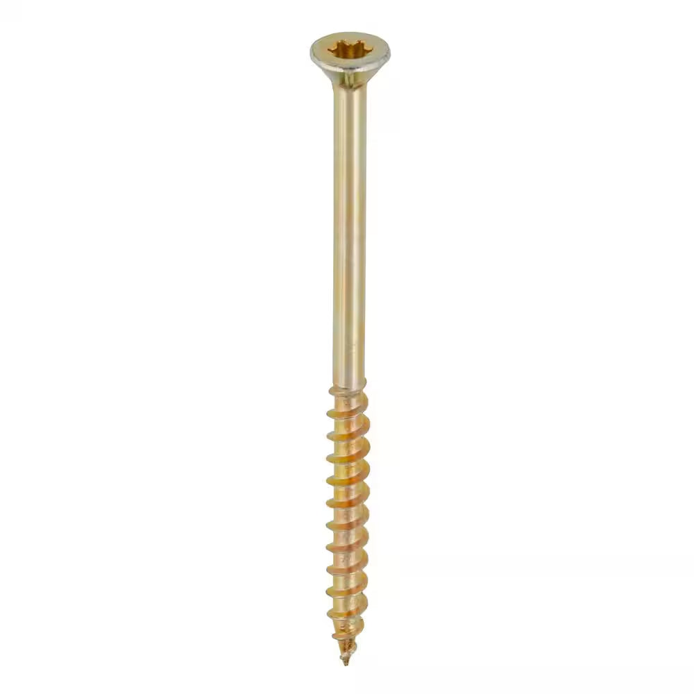 #9 X 3 In. Yellow Zinc Star Torx Drive Flat Head Wood Construction Screw (900-Piece)
