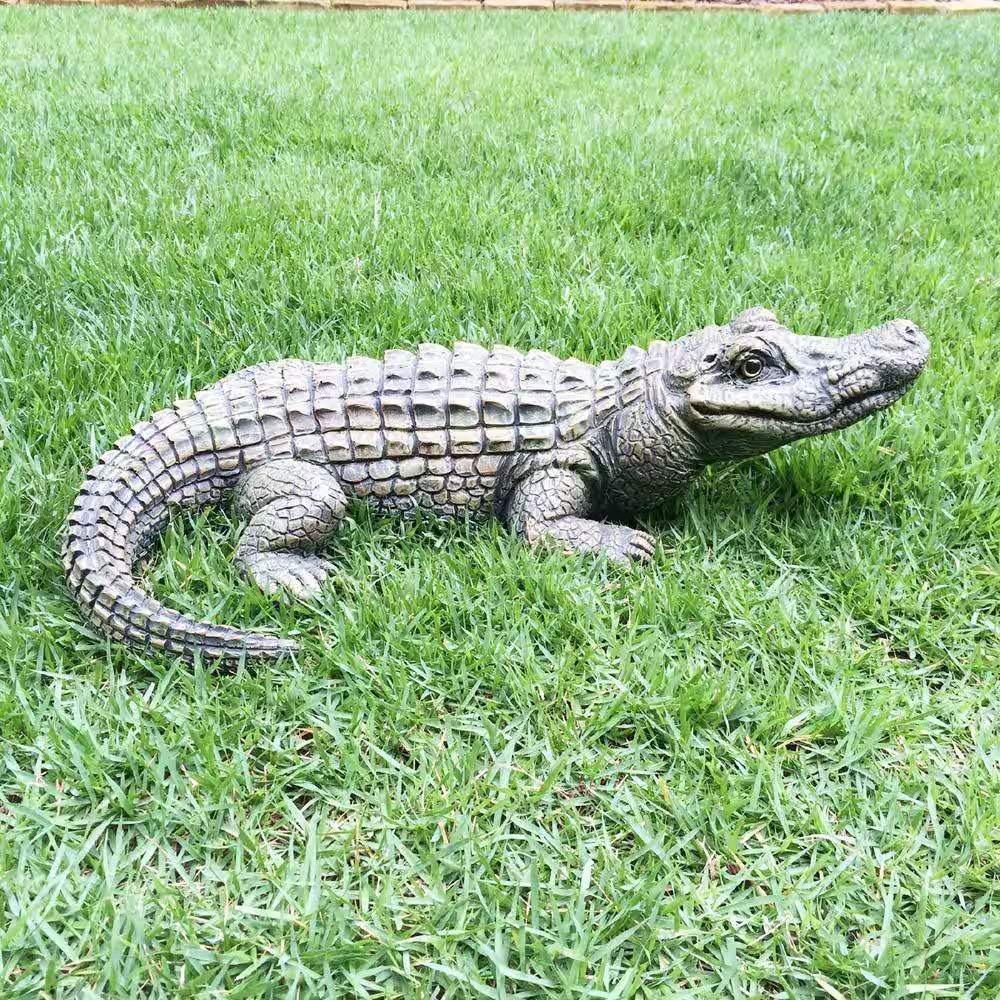 22 In. Gator the Alligator Bronze Patina Collectible Beach Statue