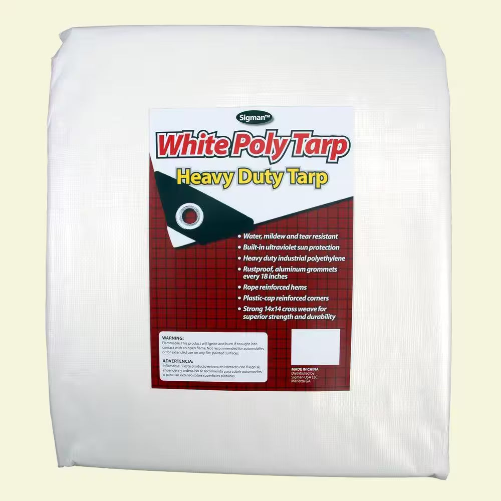 5 Ft. X 7 Ft. White Heavy Duty Tarp