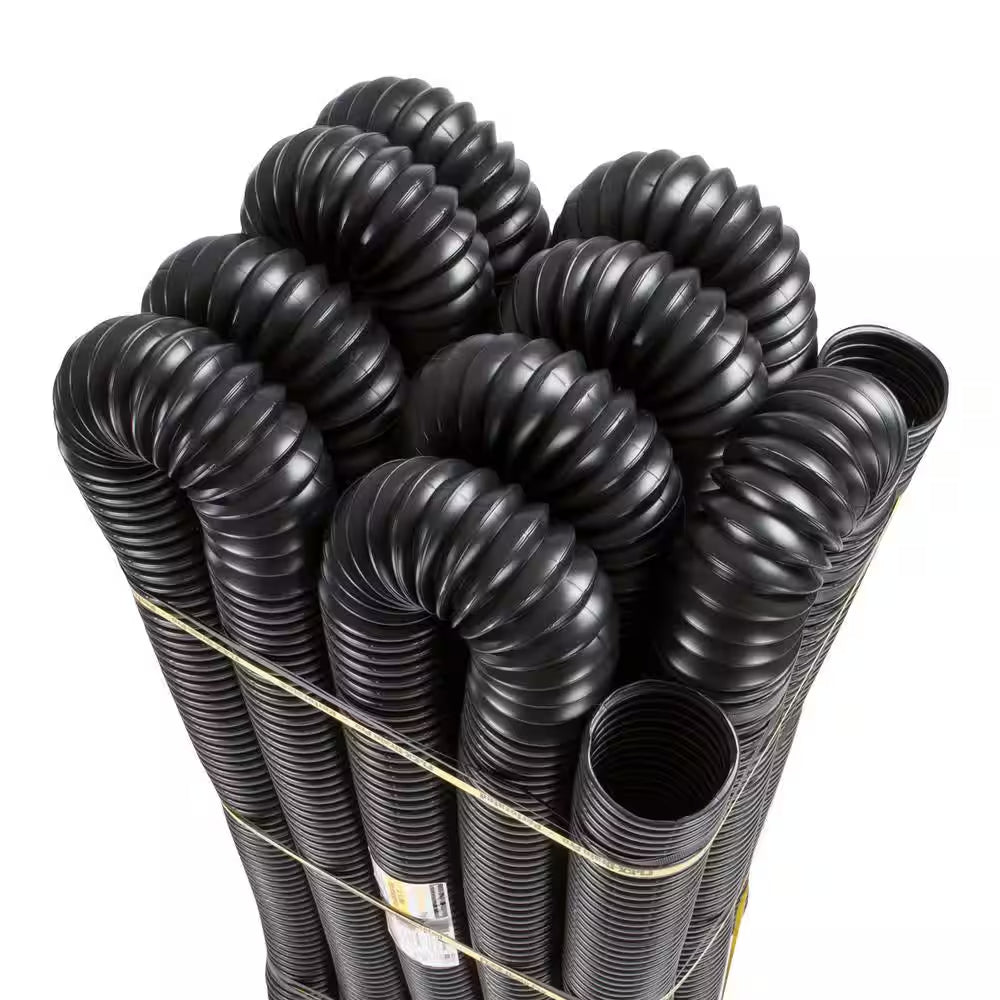 FLEX Drain Pro 4 In. X 100 Ft. Black Copolymer Perforated Drain Pipe