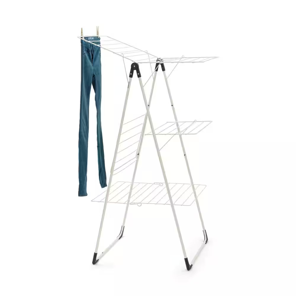 76 Ft. (23M) W 33.5 In. X H 51.6 In. Tower Clothes Drying Rack in Fresh White