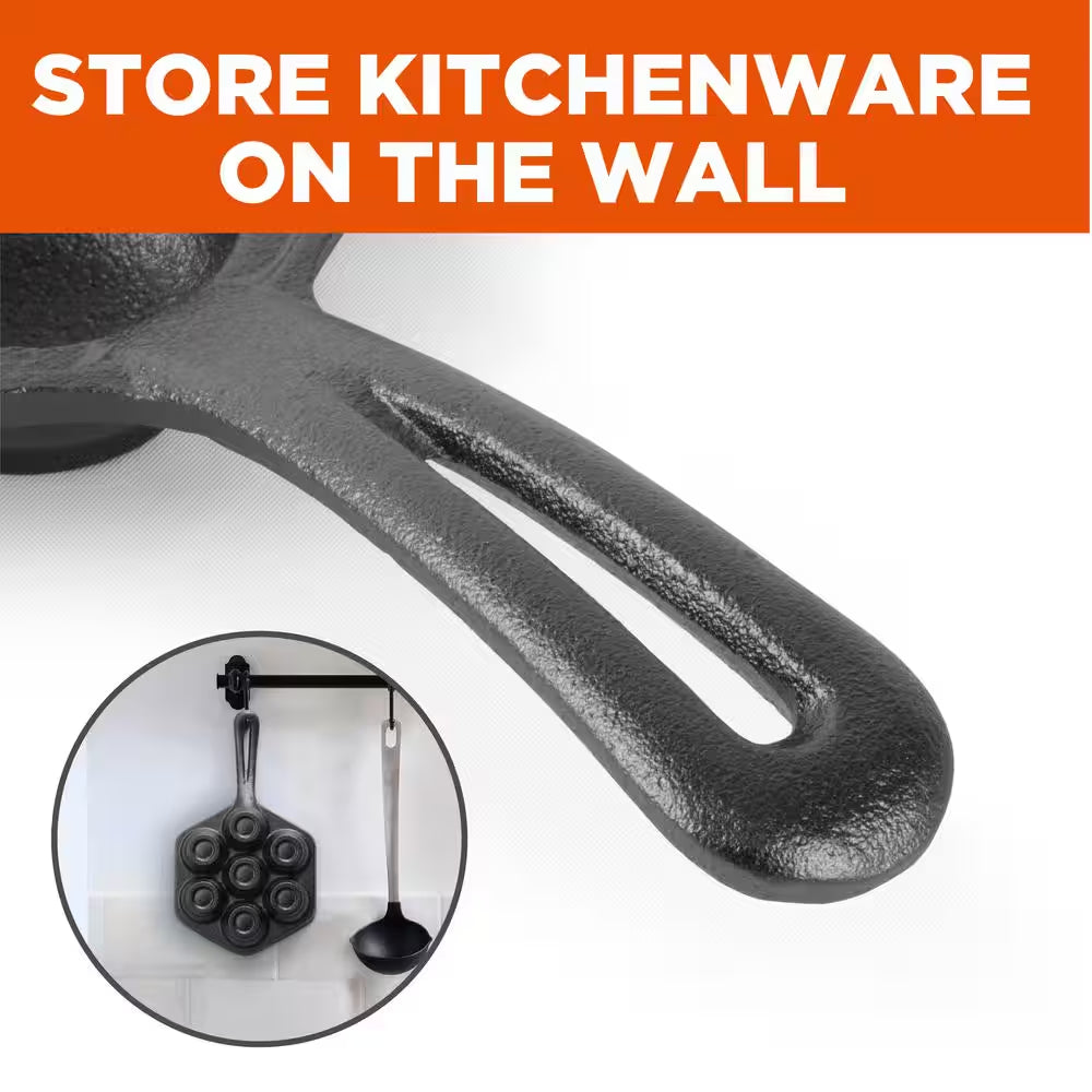 Pre-Seasoned 12 In. Dia Cast Iron Danish Pancake Frying Pan