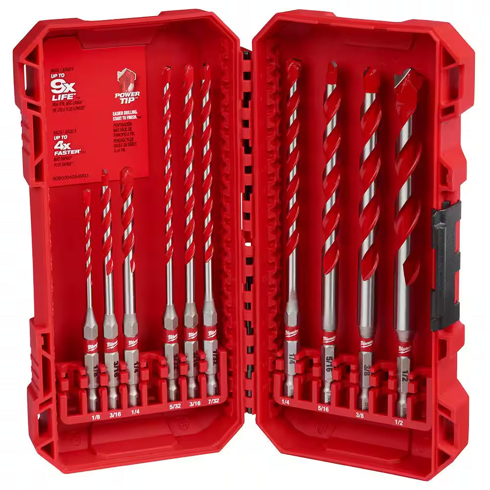 SHOCKWAVE Carbide Hammer Drill Bit Set. (10-Piece)