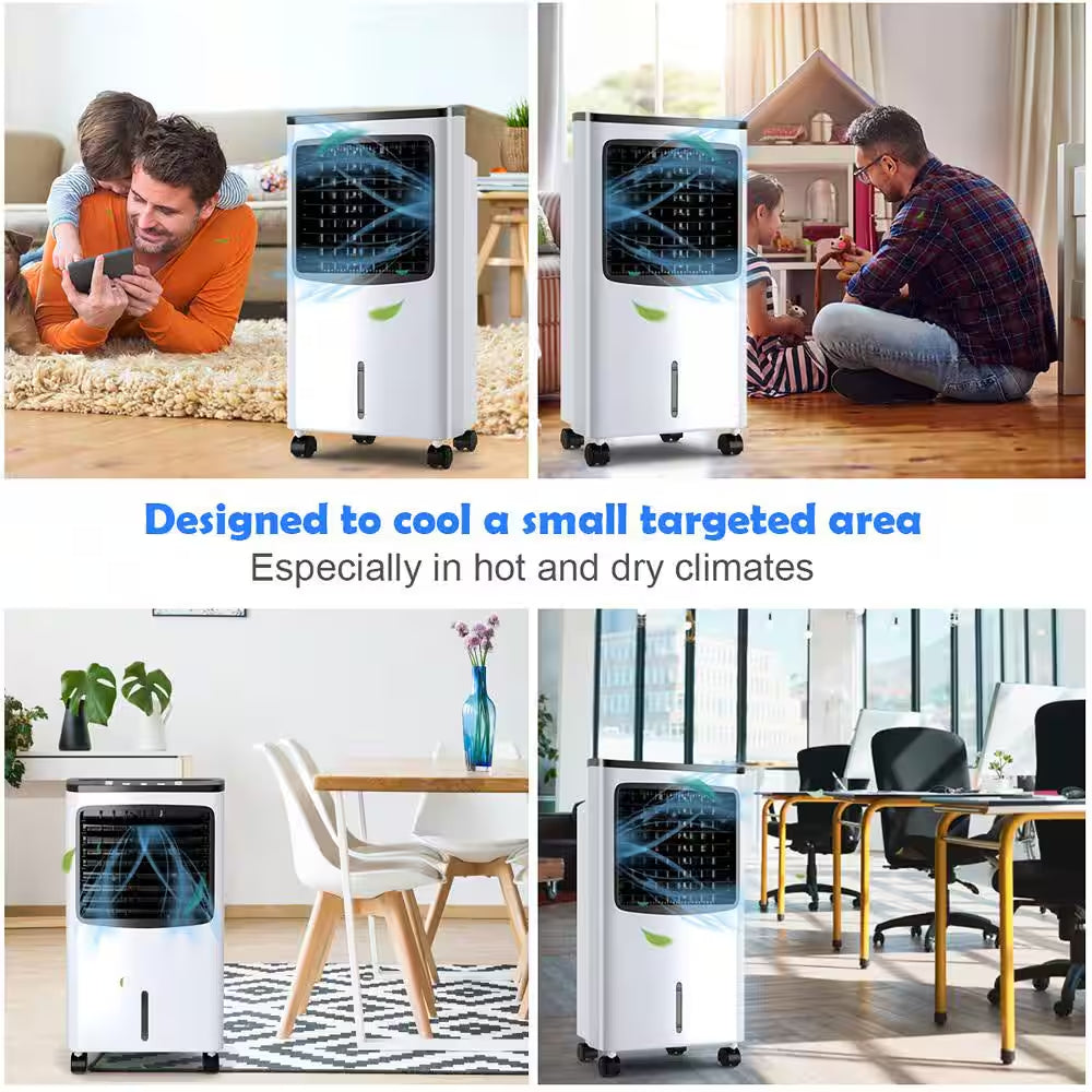 Portable Air Conditioner Evaporative Cooler Fan with 3-Modes and Speeds Home Office
