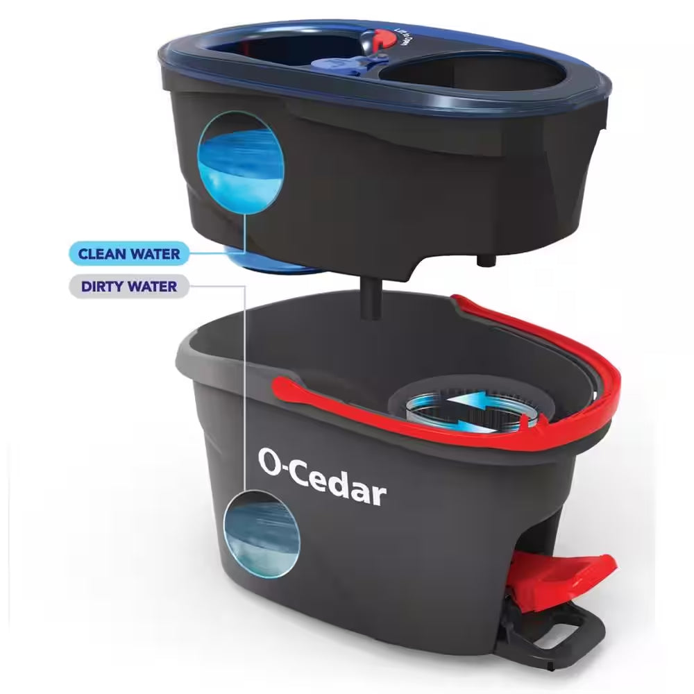 Rinseclean Clean Water Microfiber Spin Mop and Bucket System, Clean with Clean Water