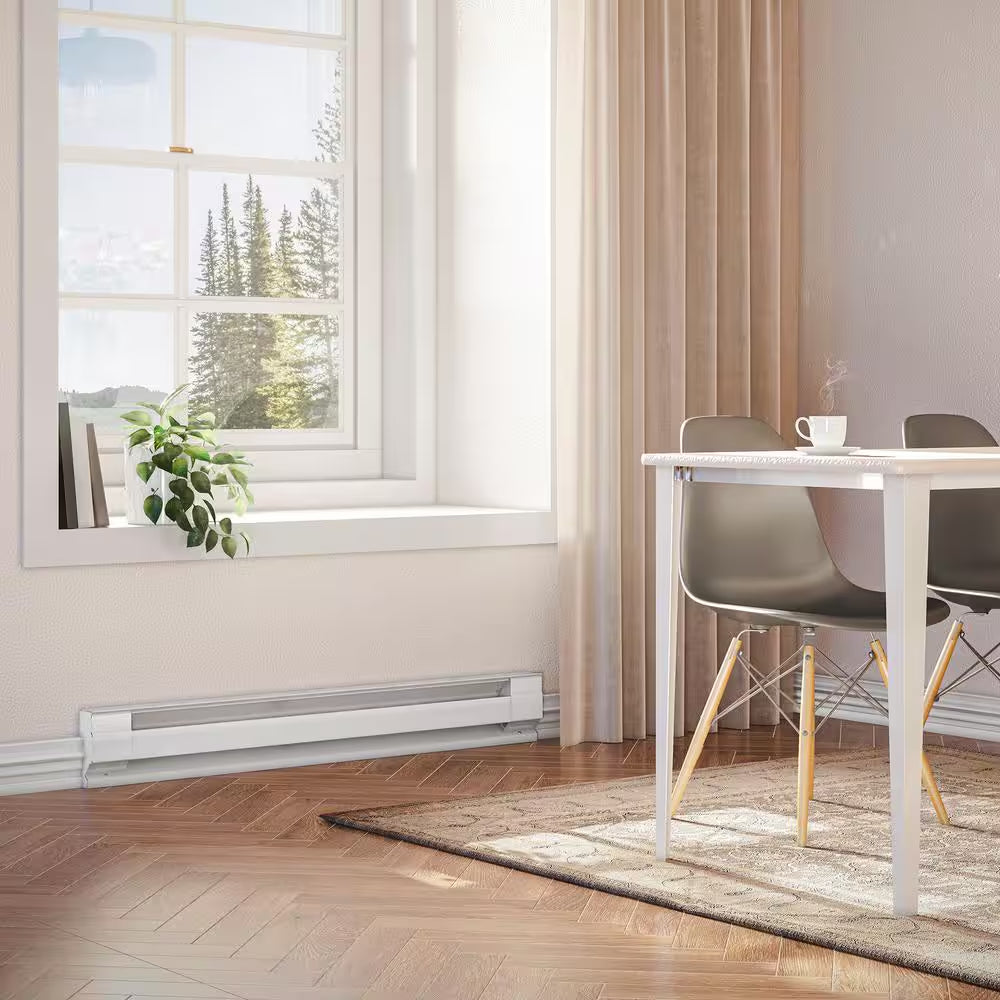 48 In. 240/208-Volt 1,000/750-Watt Electric Baseboard Heater in White