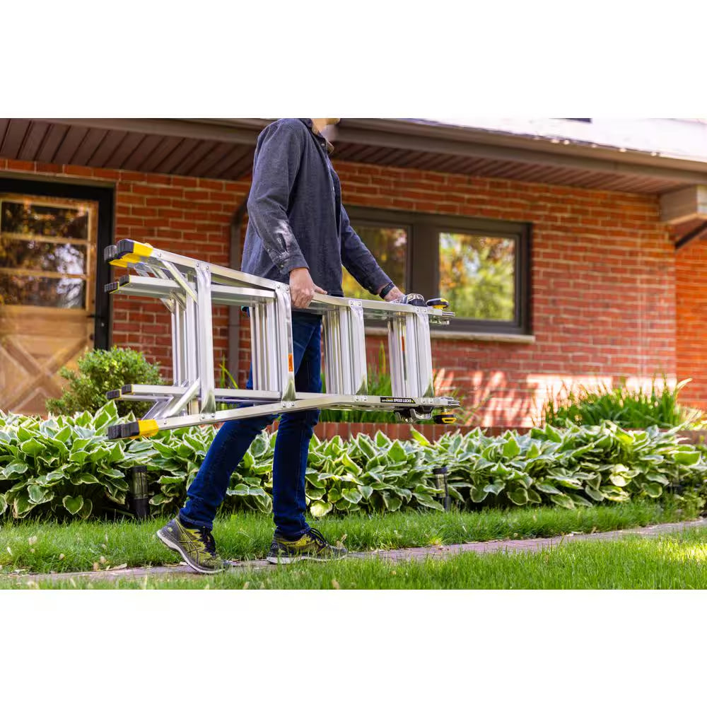 18 Ft Reach Aluminum Multi-Position Ladder with Tool Hangers, 300 Lbs. Load Capacity, Type IA Duty Rating