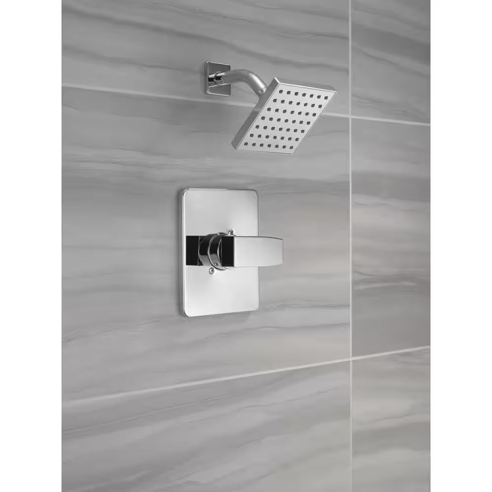 Modern Angular 1-Handle Wall Mount Shower Only Trim Kit in Chrome (Valve Not Included)