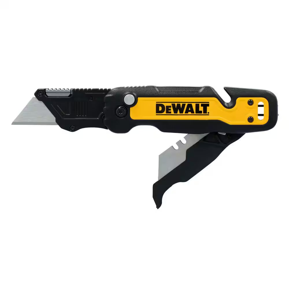 Push and Flip Folding Lock-Back Utility Knife with Blade Storage