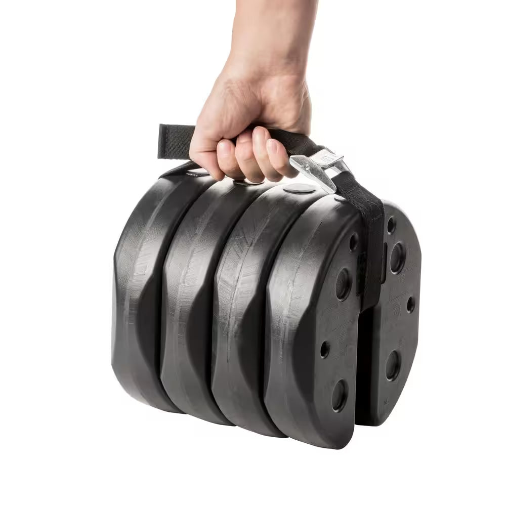 40 Lbs. Black US Weight Canopy Weight Plates with Carry Strap (Set of 4)