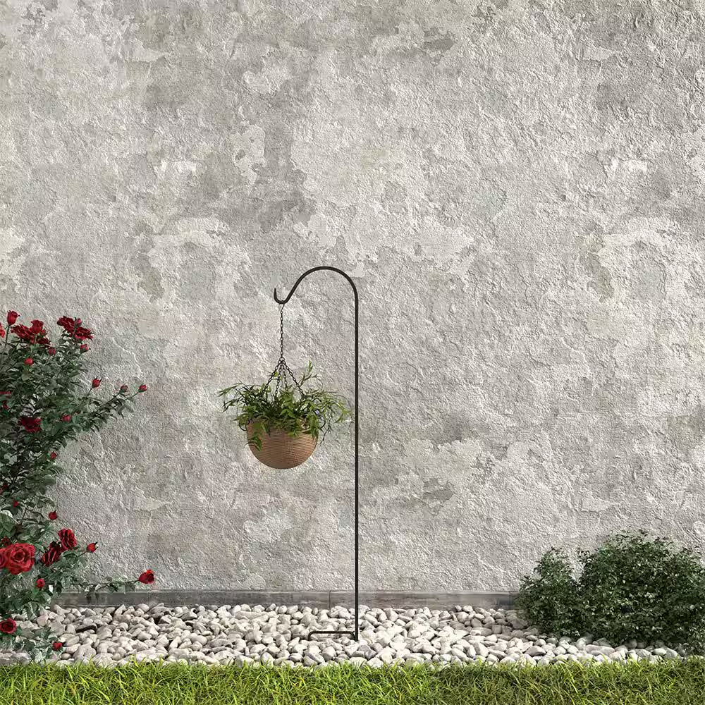 Fuchsia 64 In. Black Steel Shepherd Hook