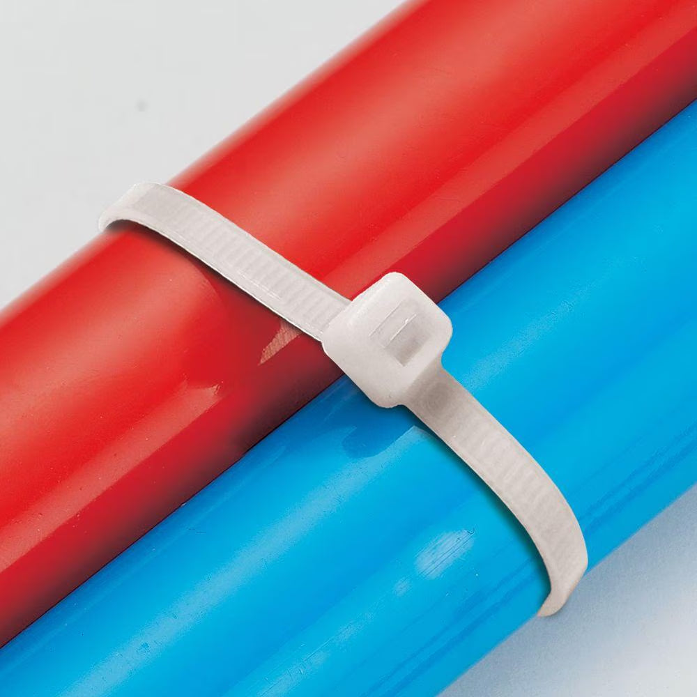 8In Standard 50Lb Tensile Strength UL 21S Rated Cable Zip Ties 1000 Pack Natural (White)