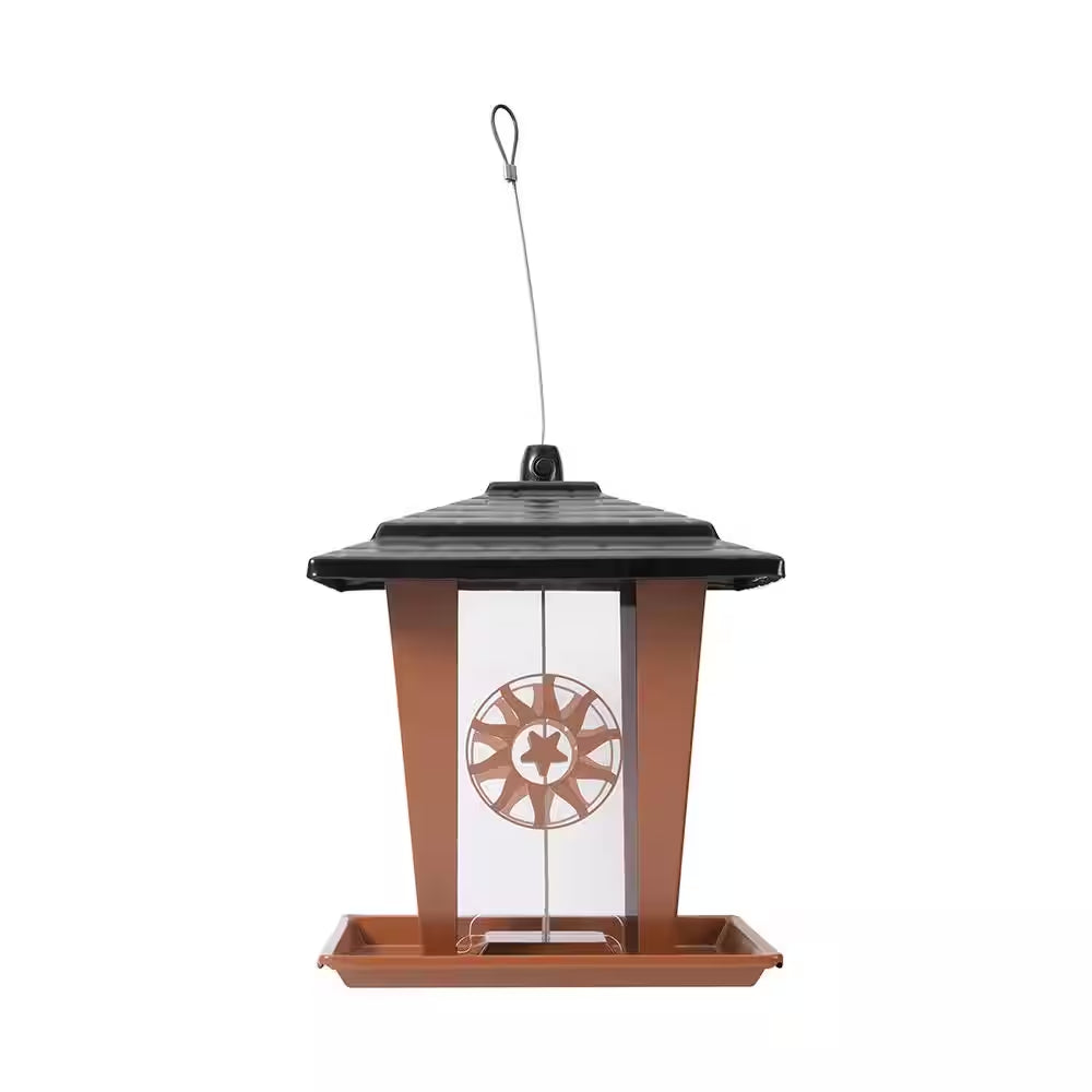 Sun and Star Lantern Rust-Resistant Durable Easy-To-Fill Hanging Bird Feeder - 3.5 Lb. Capacity