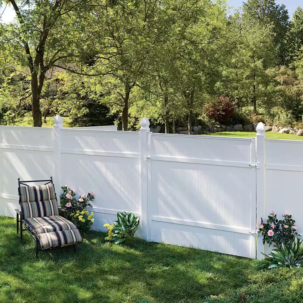 5 In. X 5 In. X 8 Ft. White Vinyl Fence Post