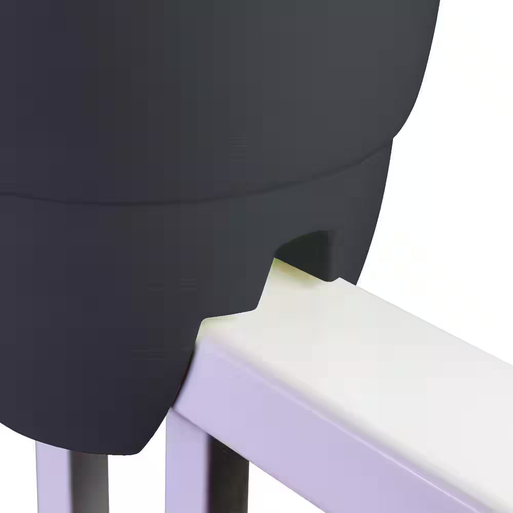 Bloomers Series 10 In. L X 24 In. W X 11 In. H Charcoal Resin Weatherproof Deck and Porch Rail Planter, Drainage Holes