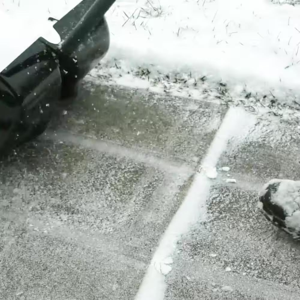 Crack Jumper 24 In. Combo Pusher, Adjust 42 in Vinyl-Coated Metal Handle, Abs-Plastic Blade, Ergonomic Grip Snow Shovel