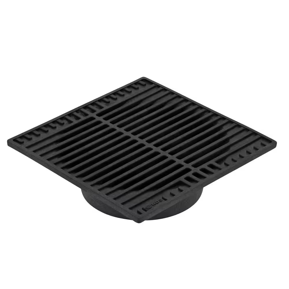 9 In. Plastic Square Drainage Grate in Black