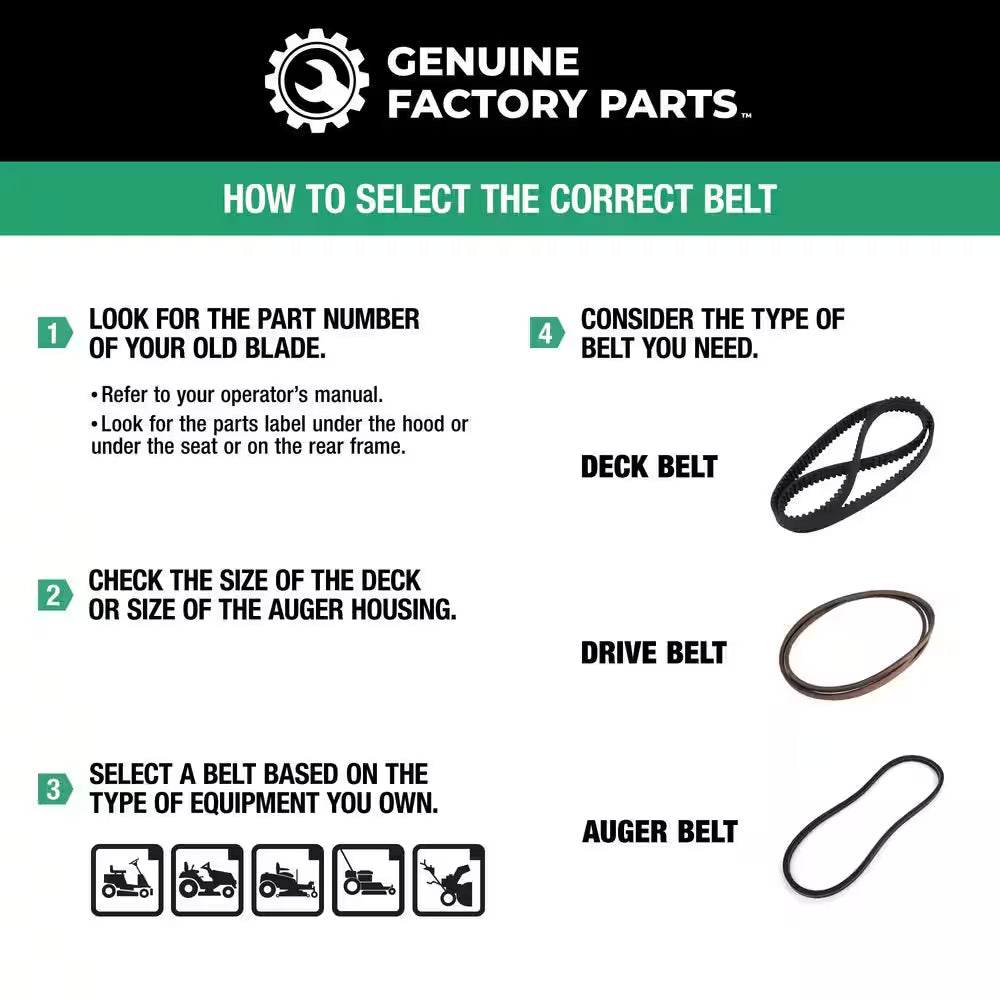 Original Equipment Deck Drive Belt for Select 42 In. Front Engine Riding Lawn Mowers OE# 954-05021 / 754-05021