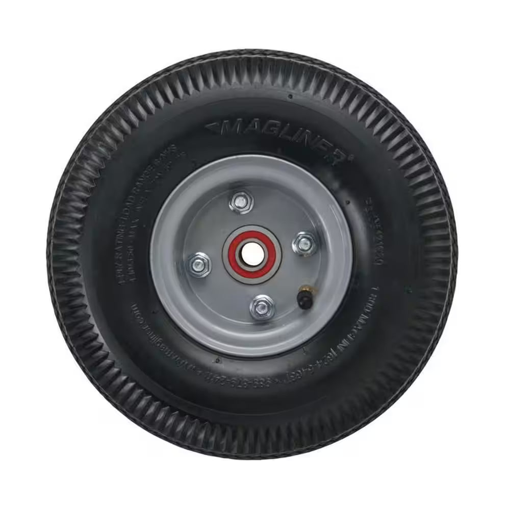 10 In. X 3-1/2 In. Hand Truck Wheel 4-Ply Pneumatic with Sealed Semi-Precision Bearings