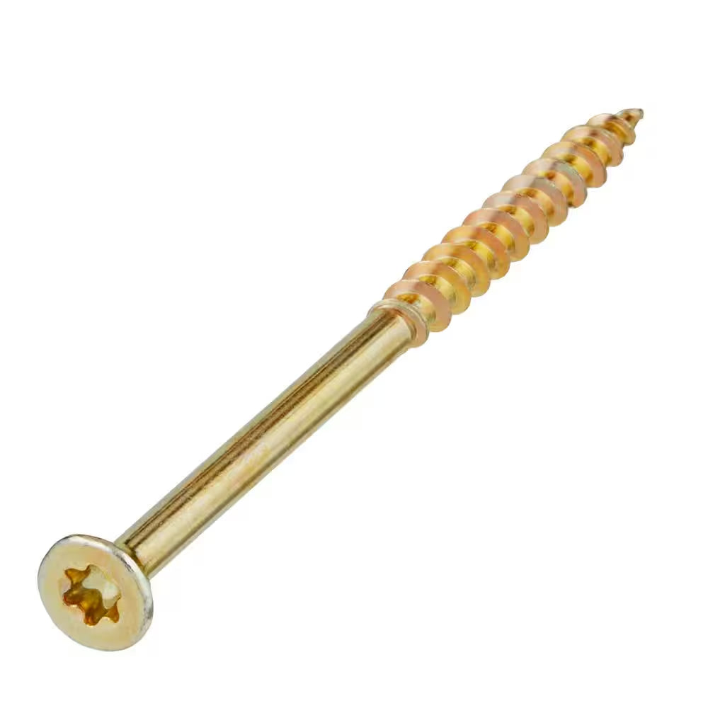 #9 X 3 In. Yellow Zinc Star Torx Drive Flat Head Wood Construction Screw (900-Piece)