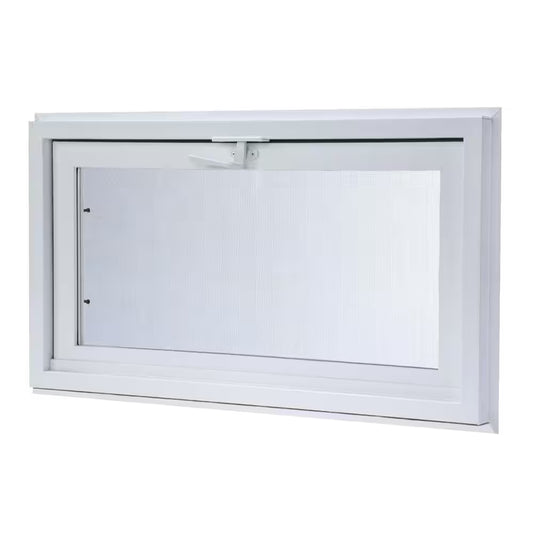 32.25 In. X 18.25 In. White Double-Pane Insulated Glass Hinged Vinyl Hopper Inswing Basement Window with Screen