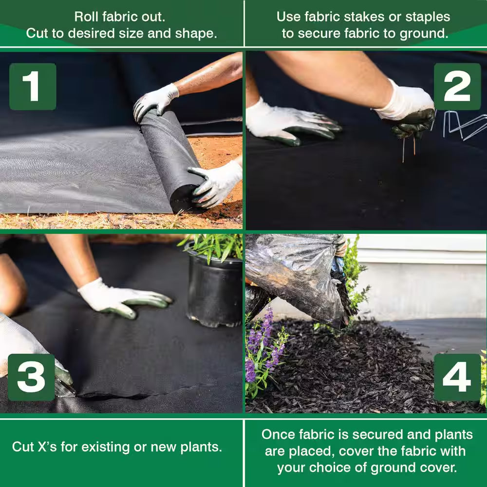 4 Ft. X 100 Ft. Medium Duty Weed Barrier Landscape Fabric