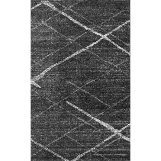 Thigpen Contemporary Stripes Dark Gray 5 Ft. X 8 Ft. Area Rug