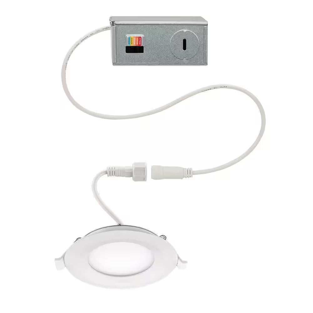 3 In. Canless Integrated LED Recessed Light Trim 550 Lumens Adjustable CCT Kitchen Bathroom Remodel Wet Rated Dimmable