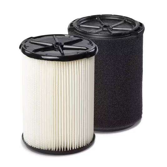 Genuine VF4000 General Debris and VF7000 Wet Foam Wet Dry Vac Filters for Most 5-16 Gal.  Shop Vacuums (2-Pack)