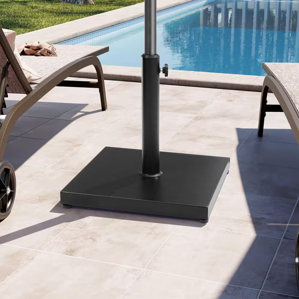 40 Lbs. Concrete Patio Umbrella Base in Black Weighted Outdoor Market Umbrella Stand Fits Umbrella Poles 1.37 - 1.9 In.